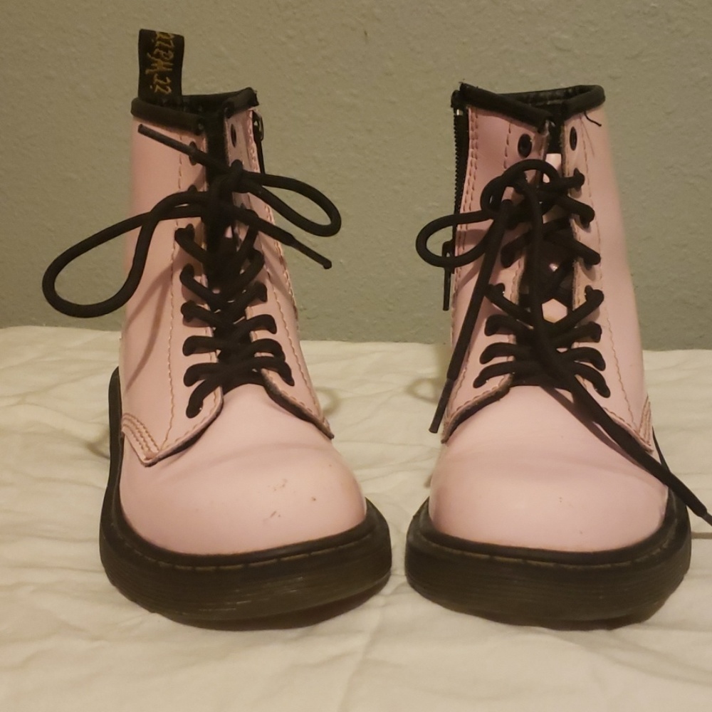 Girls Doc Martin boots - size 1, pastel pink